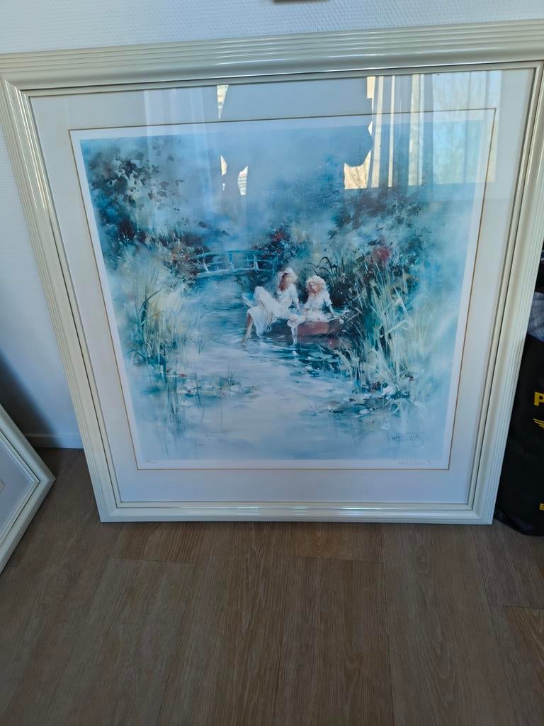 Schilderij Willem Haenraets - Romantisch tafereel, Antiek en Kunst, Ophalen