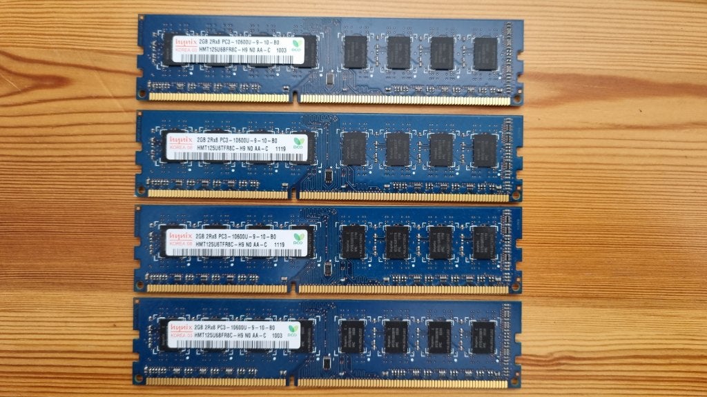 DDR3 2Gb Ram geheugen 1333MHz; 4 stuks, Gebruikt, 1333 MHz, DDR3, Ophalen of Verzenden