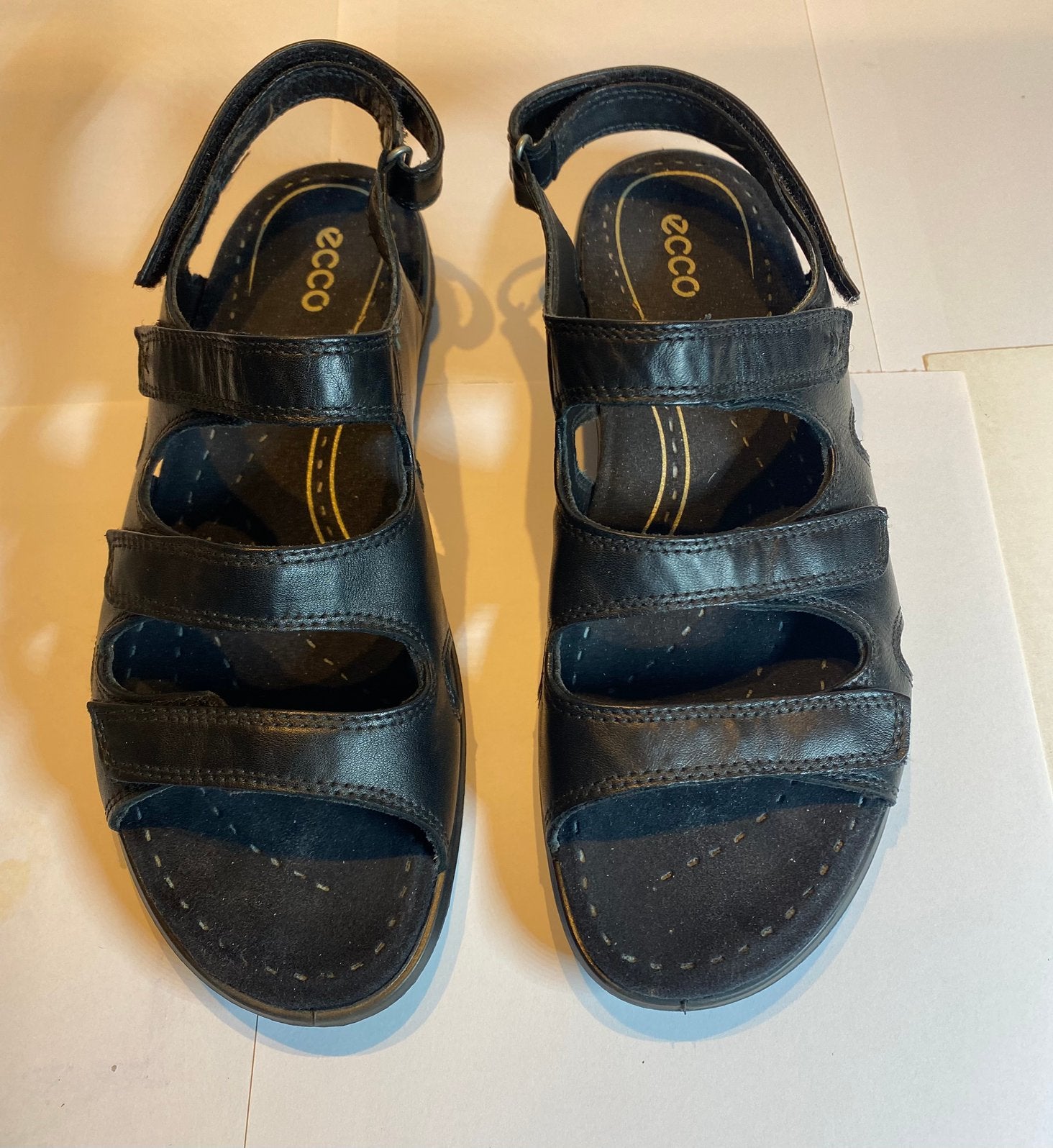 Ecco sandalen maat 40 zwart leer, Kleding | Dames, Schoenen, Zwart, Zo goed als nieuw, Sandalen of Muiltjes, Ophalen of Verzenden