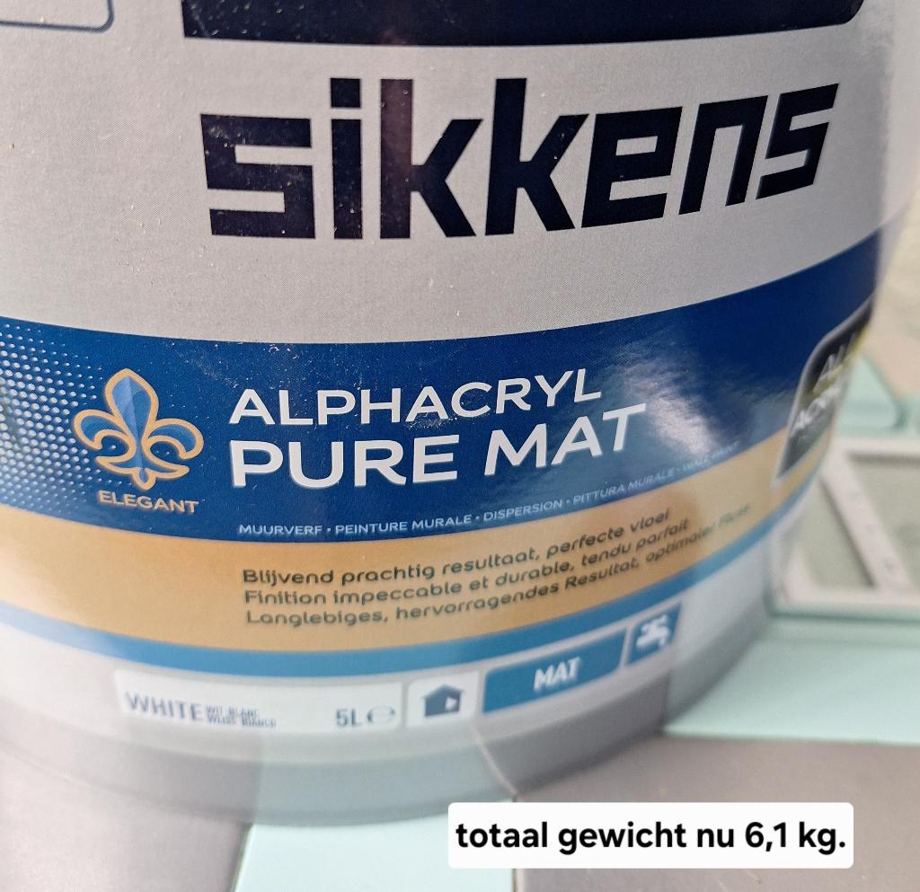 Sikkens verf wit mat, Ophalen, Gebruikt, 5 tot 10 liter, Wit