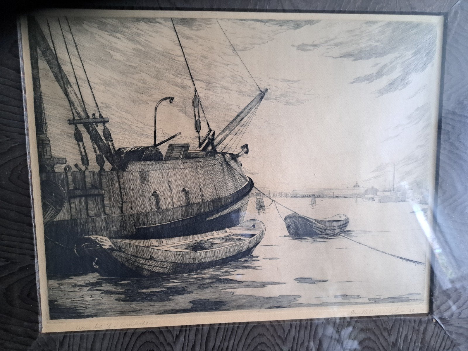 Maritiem kunstwerk van Gérard Drost, Ophalen, Gesigneerd, Landschap, 1950 - 1999