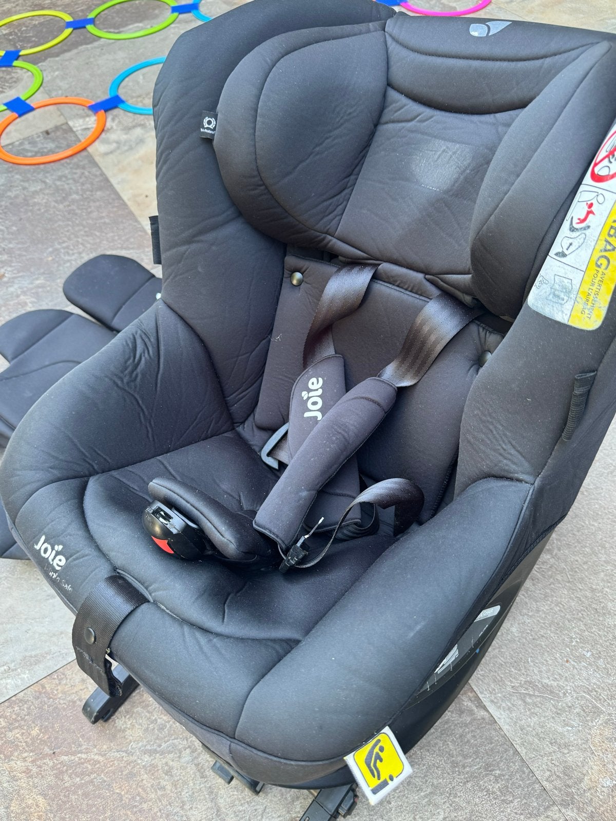 Joie i-Spin Safe Autostoel zwart, Autogordel of Isofix, Gebruikt, 0 t/m 18 kg, Verstelbare rugleuning
