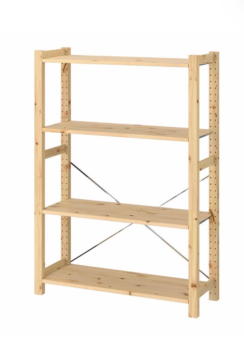 Ikea stellingkast 84x124x30 + 42x124x30 cm met 4 planken, Ophalen, Zo goed als nieuw
