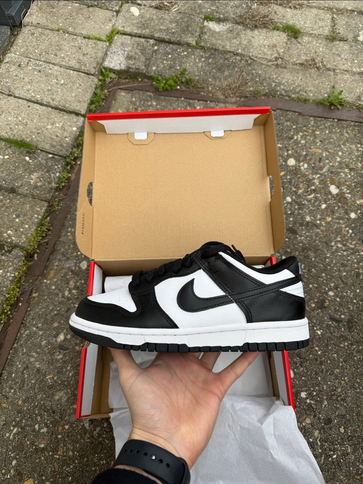 Nike Dunk Low Black White Panda - Maat 37,5, Ophalen of Verzenden, Nieuw, Zwart, Sneakers of Gympen