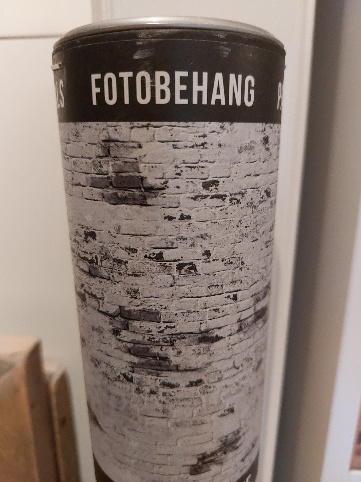 Fotobehang Bakstenen Muur - 360x255 cm, Ophalen, Materiaallook, Wit, Fotobehang