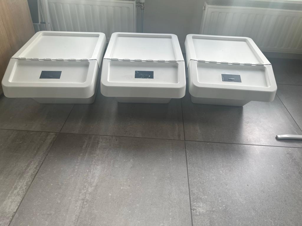 Ikea Sortera afvalbakken - Set van 3, Huis en Inrichting, Woonaccessoires | Prullenbakken, 30 tot 40 liter, Ophalen, Zo goed als nieuw