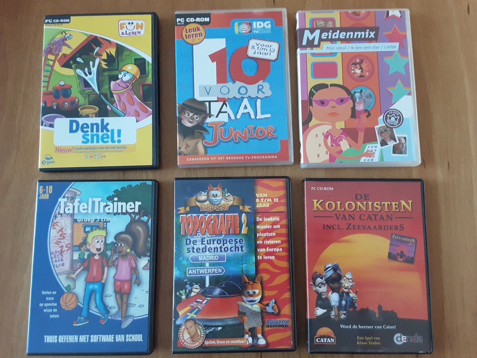 6 retro pc games: catan, educatief (taal,rekenen,topografie), Spelcomputers en Games, Games | Pc, Ophalen