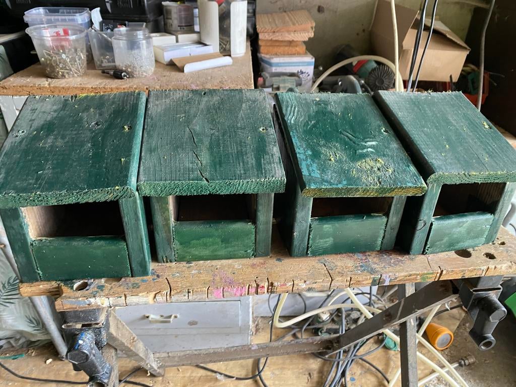 Vogelhuisjes nestkasjes broedblok voor roodbortjes, Ophalen of Verzenden, Hout, Broedkooi of Kweekkooi