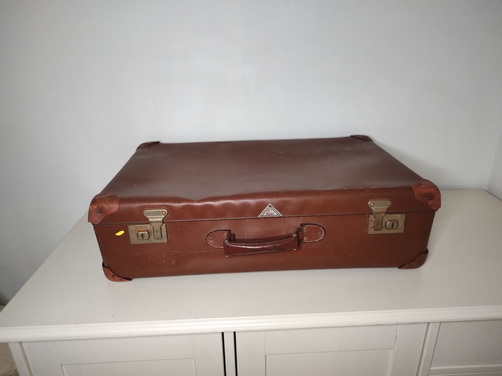 VULCAN FIBRE jaren 40 koffer  - Fa Hulshof - K786, 60 tot 70 cm, Gebruikt, Ophalen of Verzenden, 35 tot 45 cm