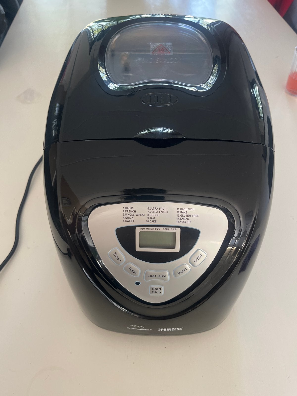 Princess Broodbakmachine - Zwart, Zo goed als nieuw, Met timer, 800 tot 1200 gram deeg, Ophalen of Verzenden, Zo goed als nieuw