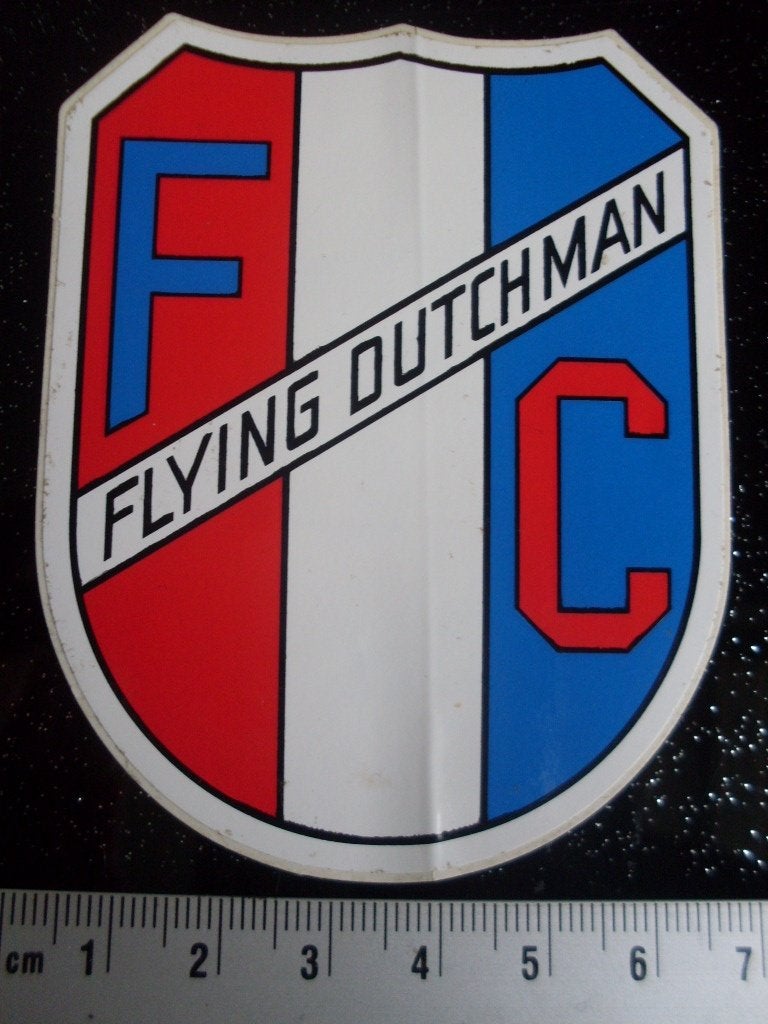 sticker fc flying dutchman logo NL rood wit blauw vlag, Verzenden, Zo goed als nieuw, Sport