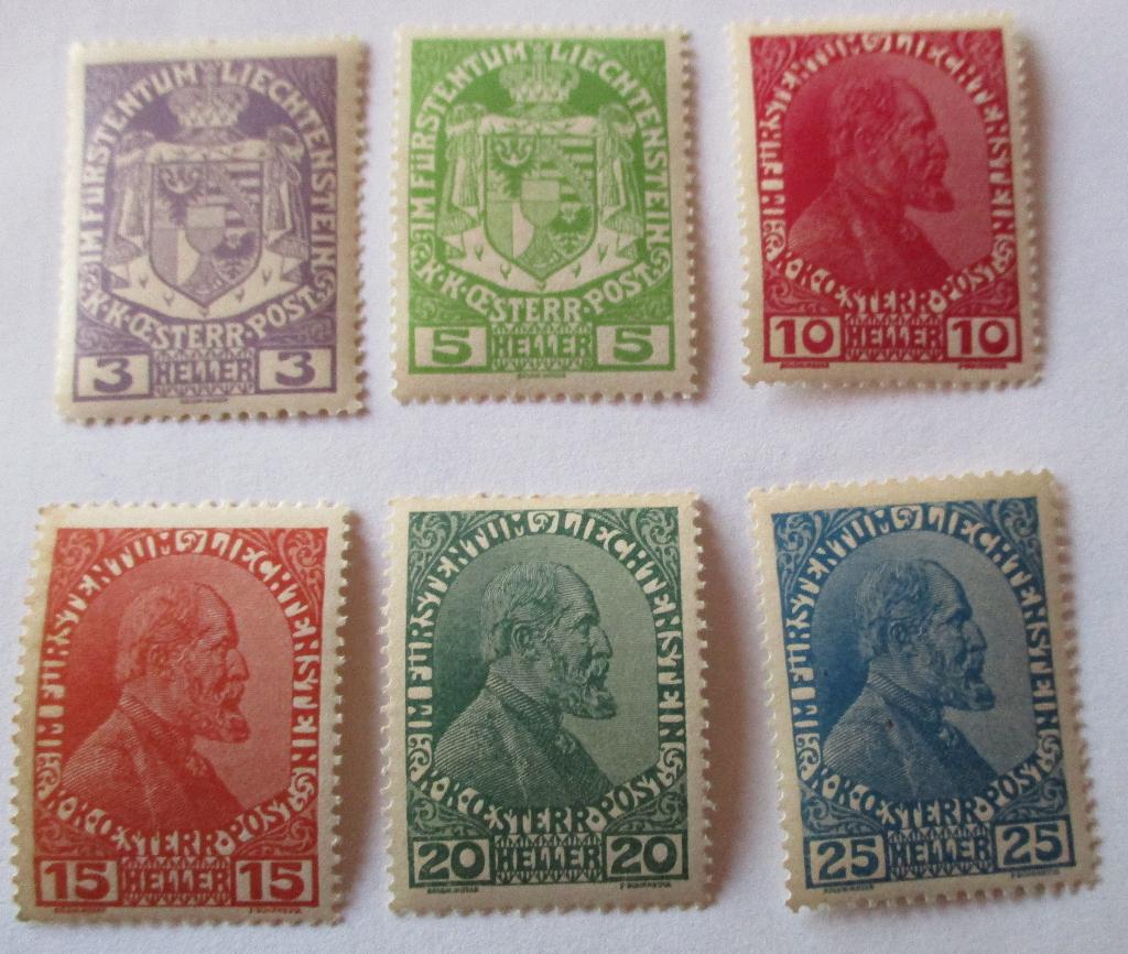 Liechtenstein, serie Wapen en Vorst Johann II, 1917, Verzenden, Overige landen, Postfris