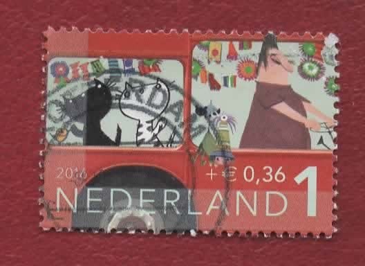 3473-f - Kinderz. '16 - Buschauffeur - gebr (pst.st. R'dam), Ophalen of Verzenden, Na 1940, Gestempeld