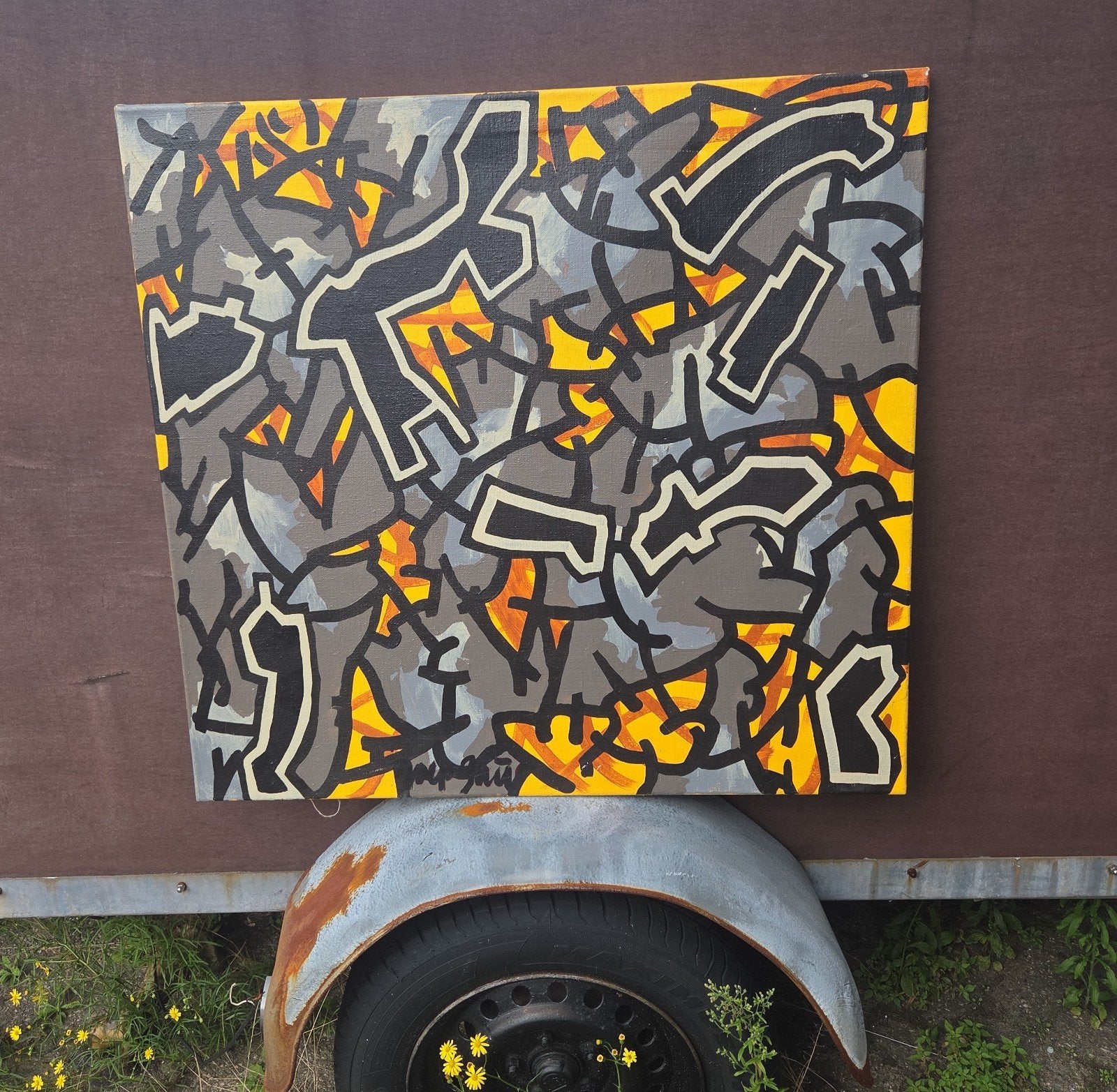 schilderij Joep Buijs 1990 naar Keith Haring, Ophalen