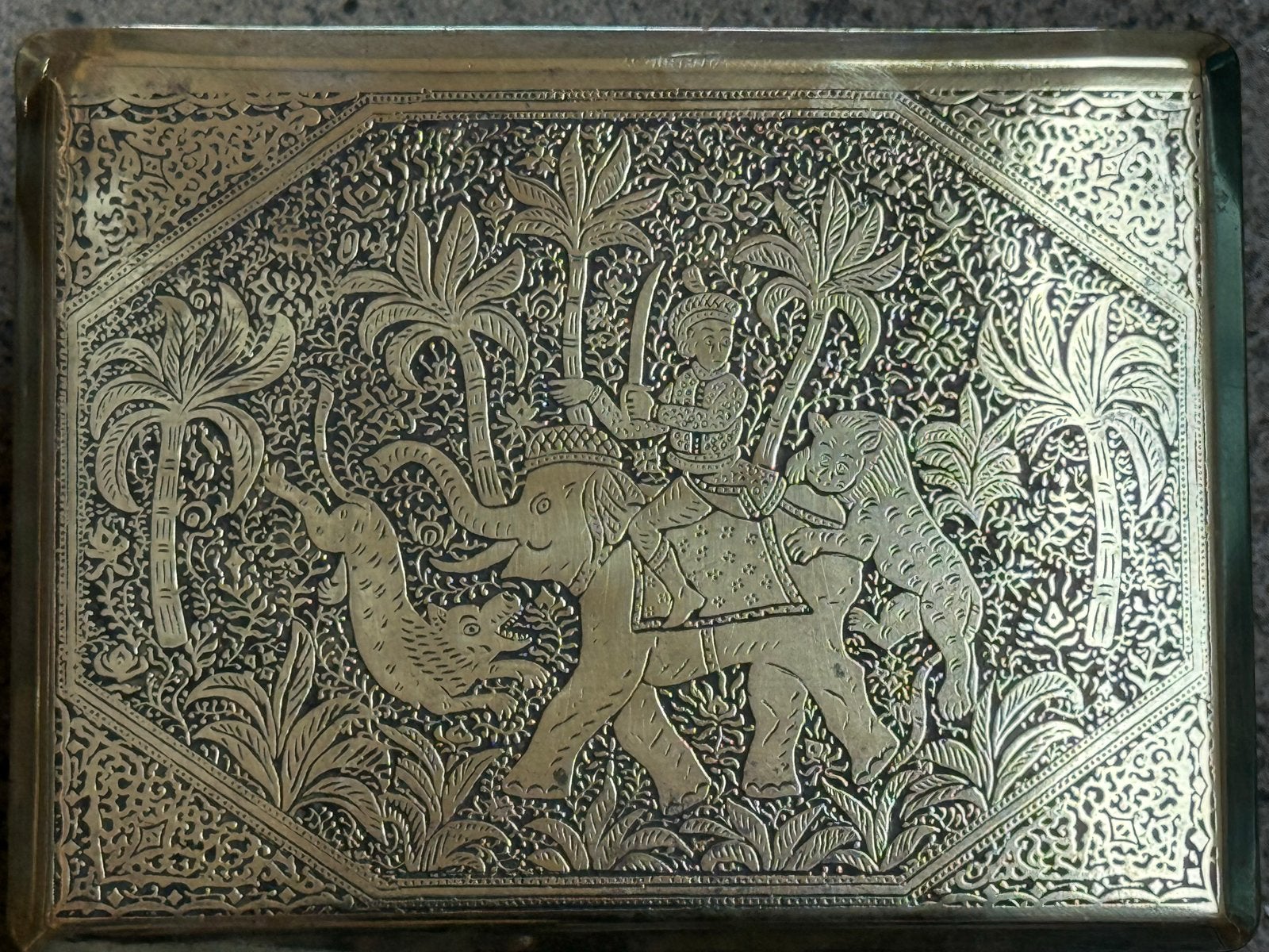 Fraai koperen doosje met olifanten en Osram logo, Ophalen of Verzenden, Koper