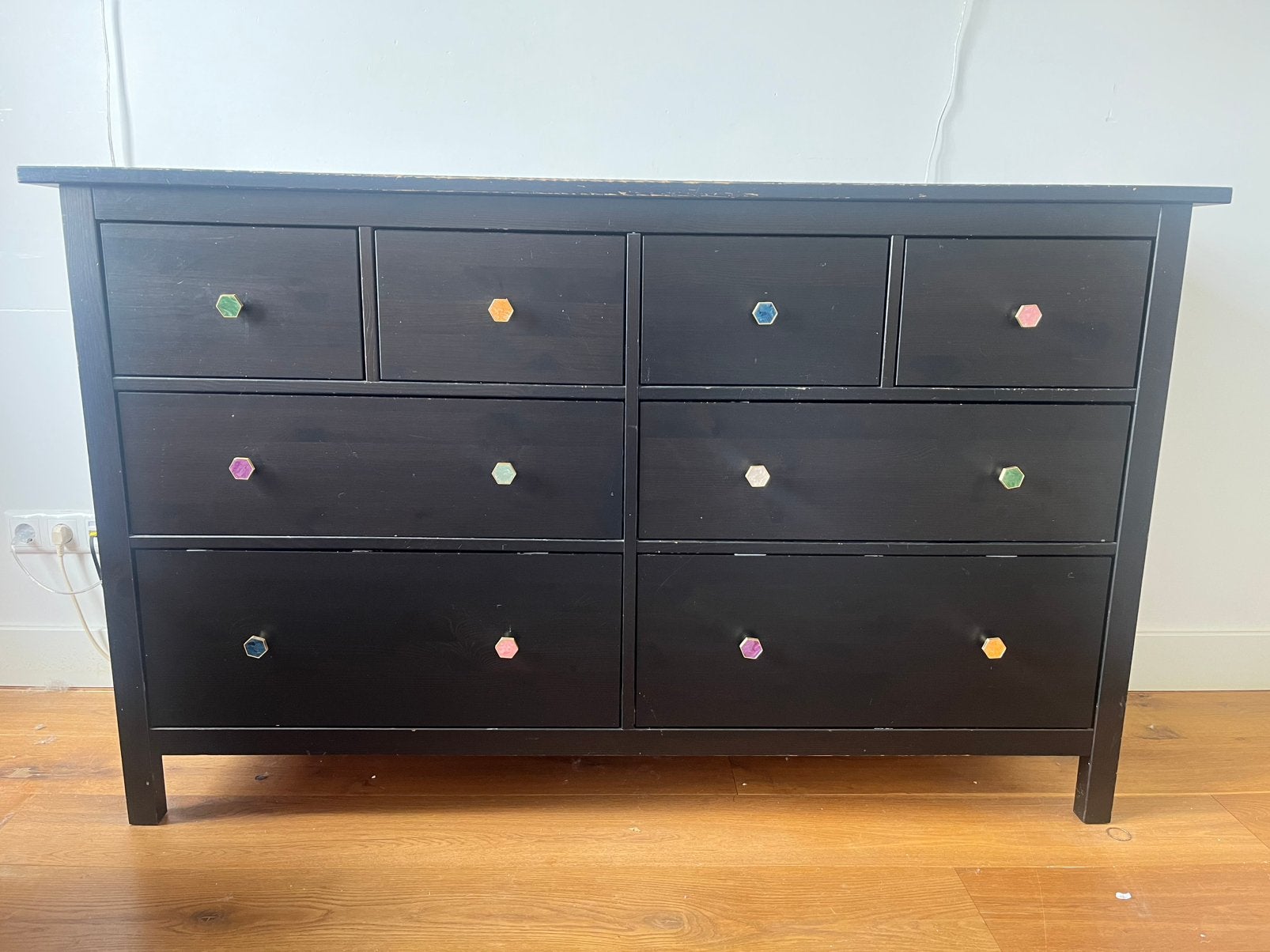 Ikea Hemnes Ladekast zwart (commode), Ophalen, 5 laden of meer, 150 tot 200 cm, Zo goed als nieuw