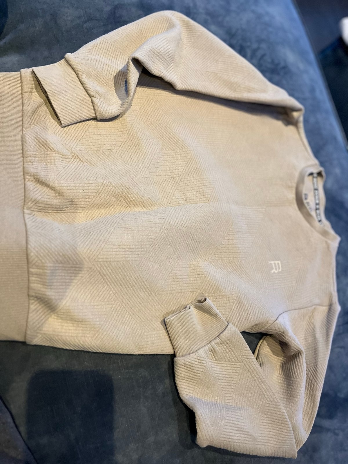 Stijlvolle beige sweater met patroon - Maat 146 blue ridge, Kinderen en Baby's, Kinderkleding | Maat 146, Ophalen of Verzenden