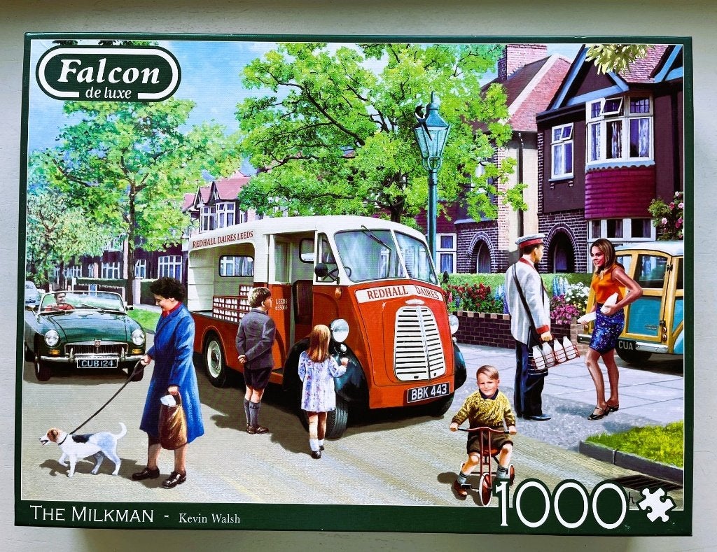 Falcon Puzzel 1000 - The Milkman, Ophalen of Verzenden, 500 t/m 1500 stukjes, Zo goed als nieuw, Legpuzzel