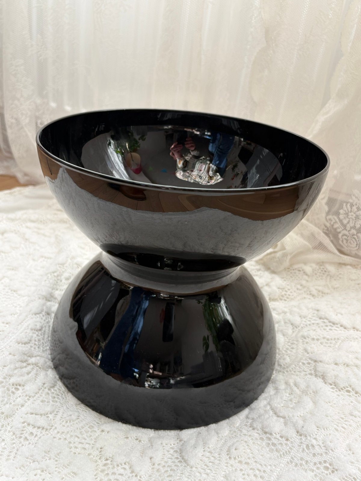 Ikea diabolo vaas zwart, Ophalen, 23 cm, Zwart, Glas