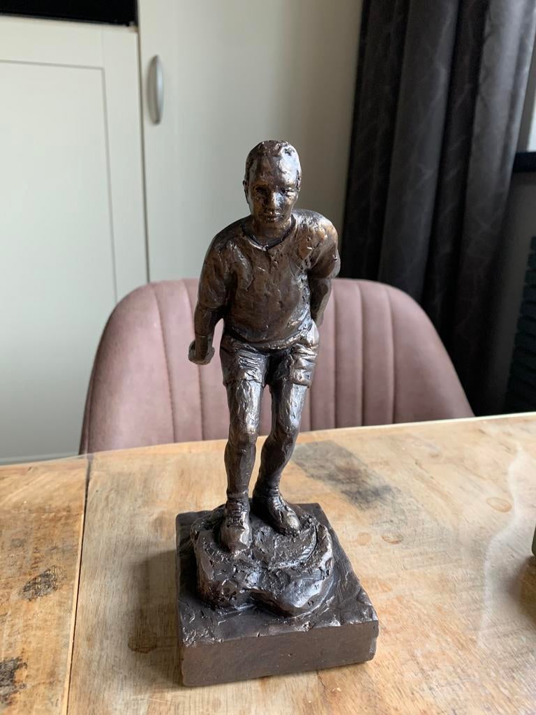 Jeu de boule bronzen beeldje man, Ophalen, Zo goed als nieuw