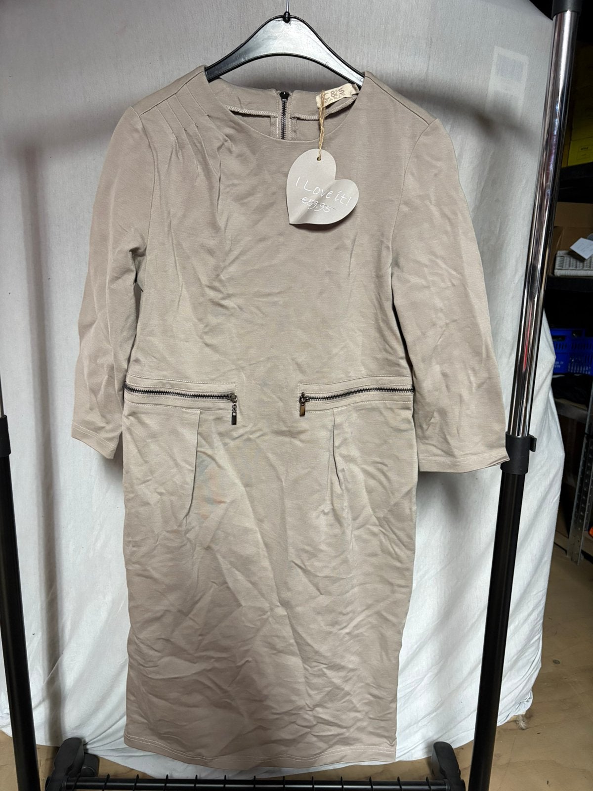 C&S Paris, jurk maat M, Maat 38/40 (M), Beige, Nieuw, Ophalen of Verzenden