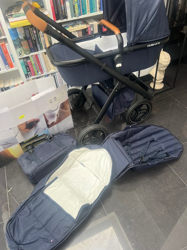 Mooie d blauwe kinderwagen + wandelwagen Dubatti, Ophalen, Gebruikt