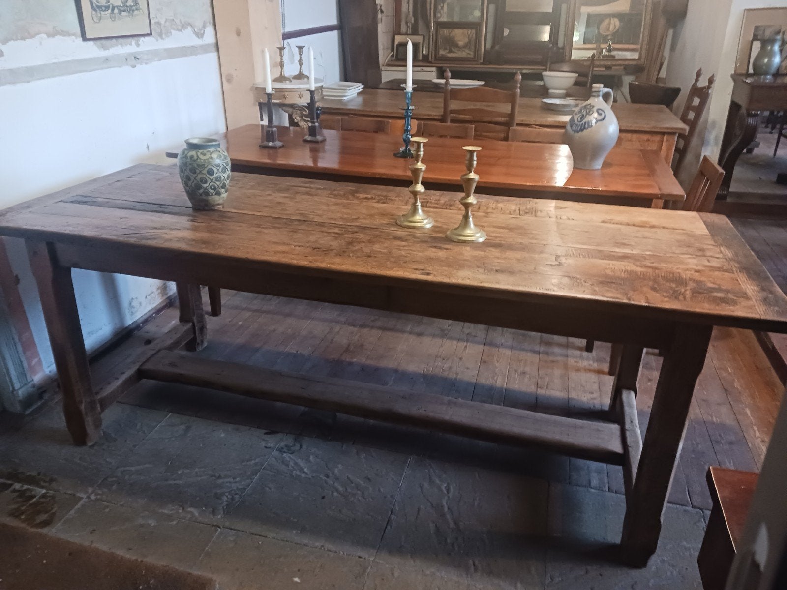 Eikenhouten Franse tafel van 215 cm., Ophalen of Verzenden