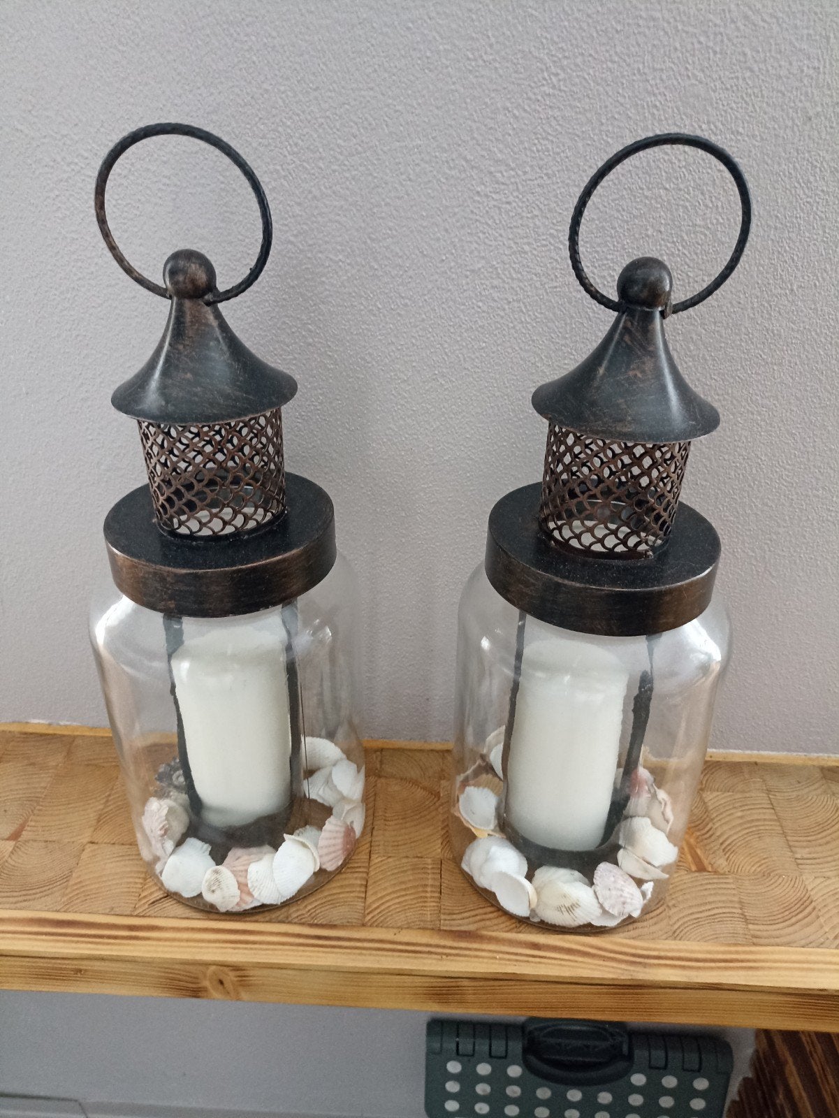 twee industriële lantaarns, Huis en Inrichting, Woonaccessoires | Kandelaars en Kaarsen, Ophalen of Verzenden