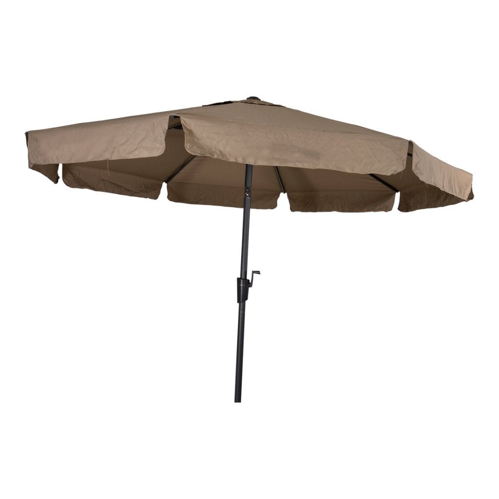 Parasol Libra rond 3 meter met molen kleur taupe, Info@edvonline.nl, Inductorstraat 9b 3903 KA Veenendaal, Kantelbaar, Nieuw