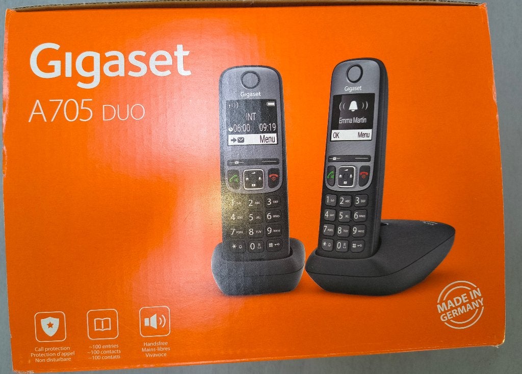 gigaset A705 Duo dect telefoon met 2 handsets, Ophalen of Verzenden, Zo goed als nieuw, 2 handsets, Stralingsarm