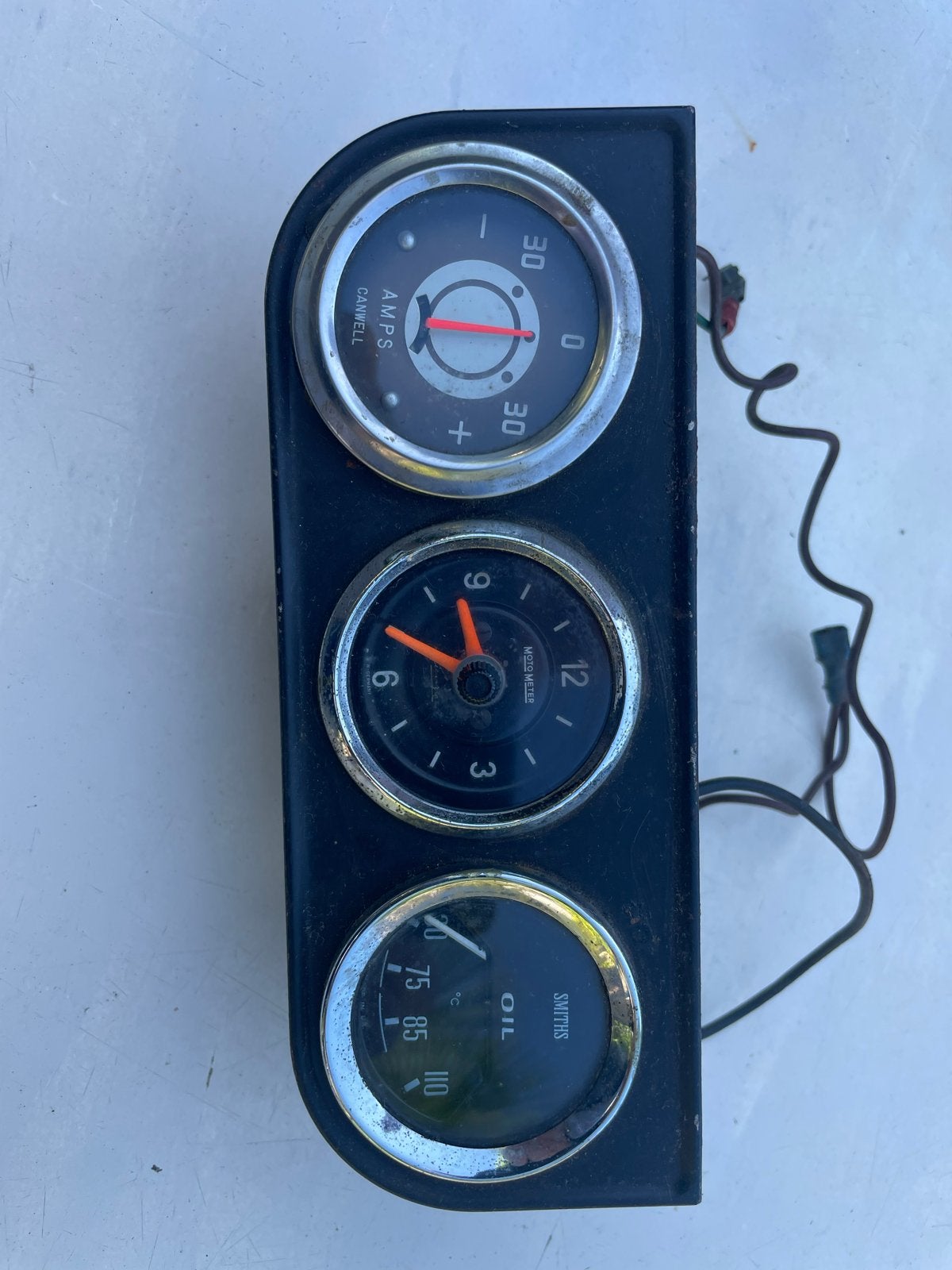 Vintage Auto Dashboard Meter Set: Ampère, Klok, Olie, Auto-onderdelen, Ophalen of Verzenden, Gebruikt, Oldtimer onderdelen