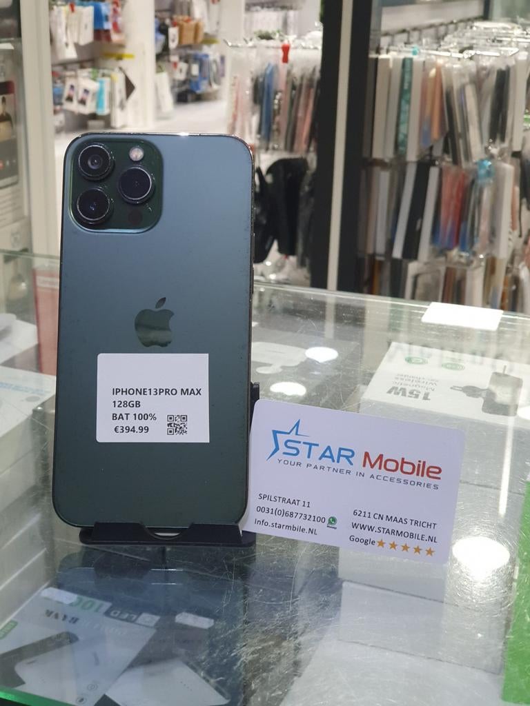 IPHONE 13 PRO MAX 128GB 100%BAT 1jaar garantie, Telecommunicatie, Mobiele telefoons | Apple iPhone, 128 GB, Ophalen of Verzenden