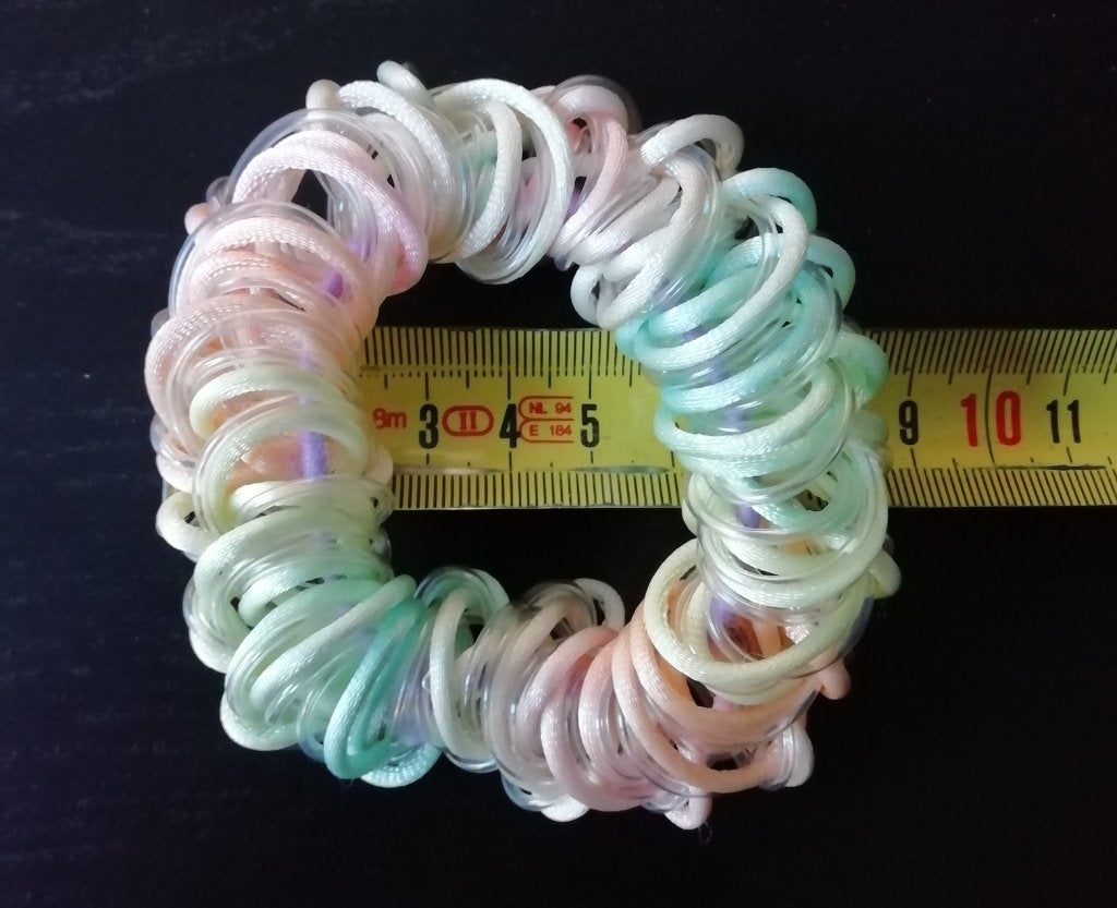 Jaren ’80 pastelkleurig haarelastiek (9 cm.)., Ophalen of Verzenden, Zo goed als nieuw, Overige typen