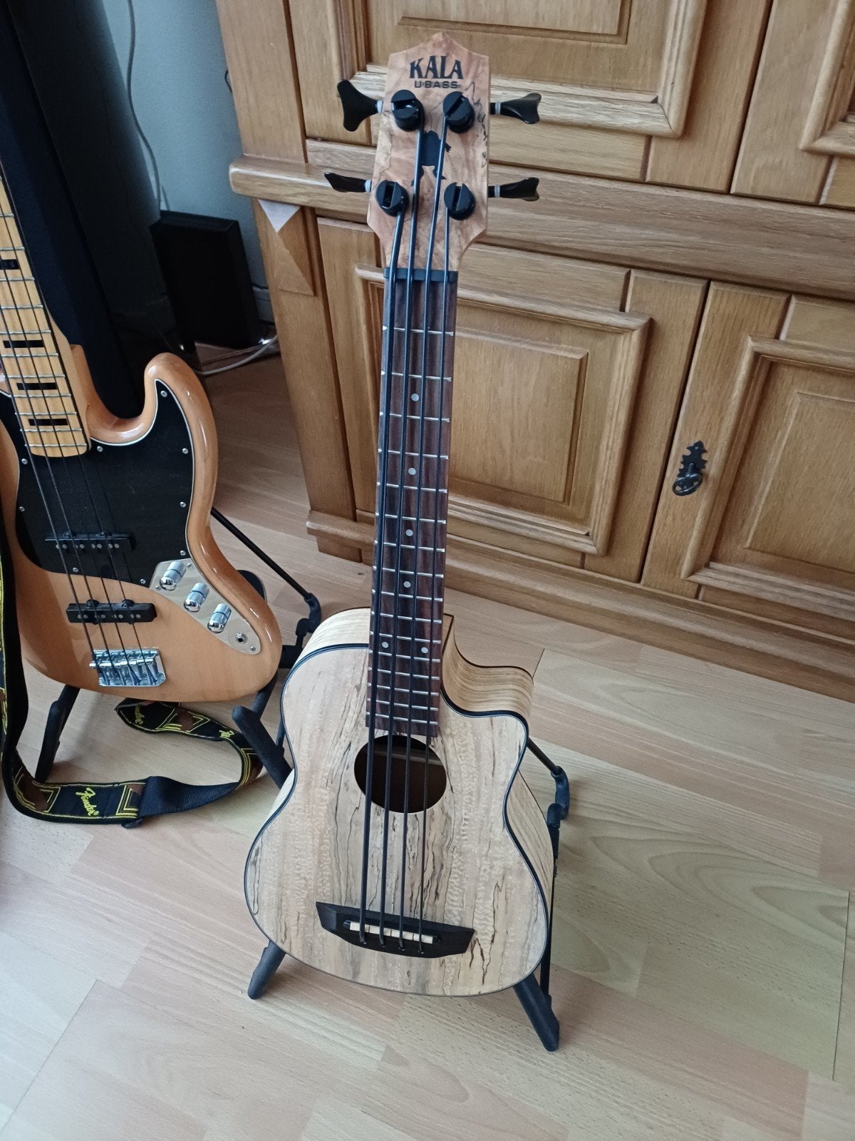 Kala spalted maple U bass Ukelele bas, Ophalen, Zo goed als nieuw