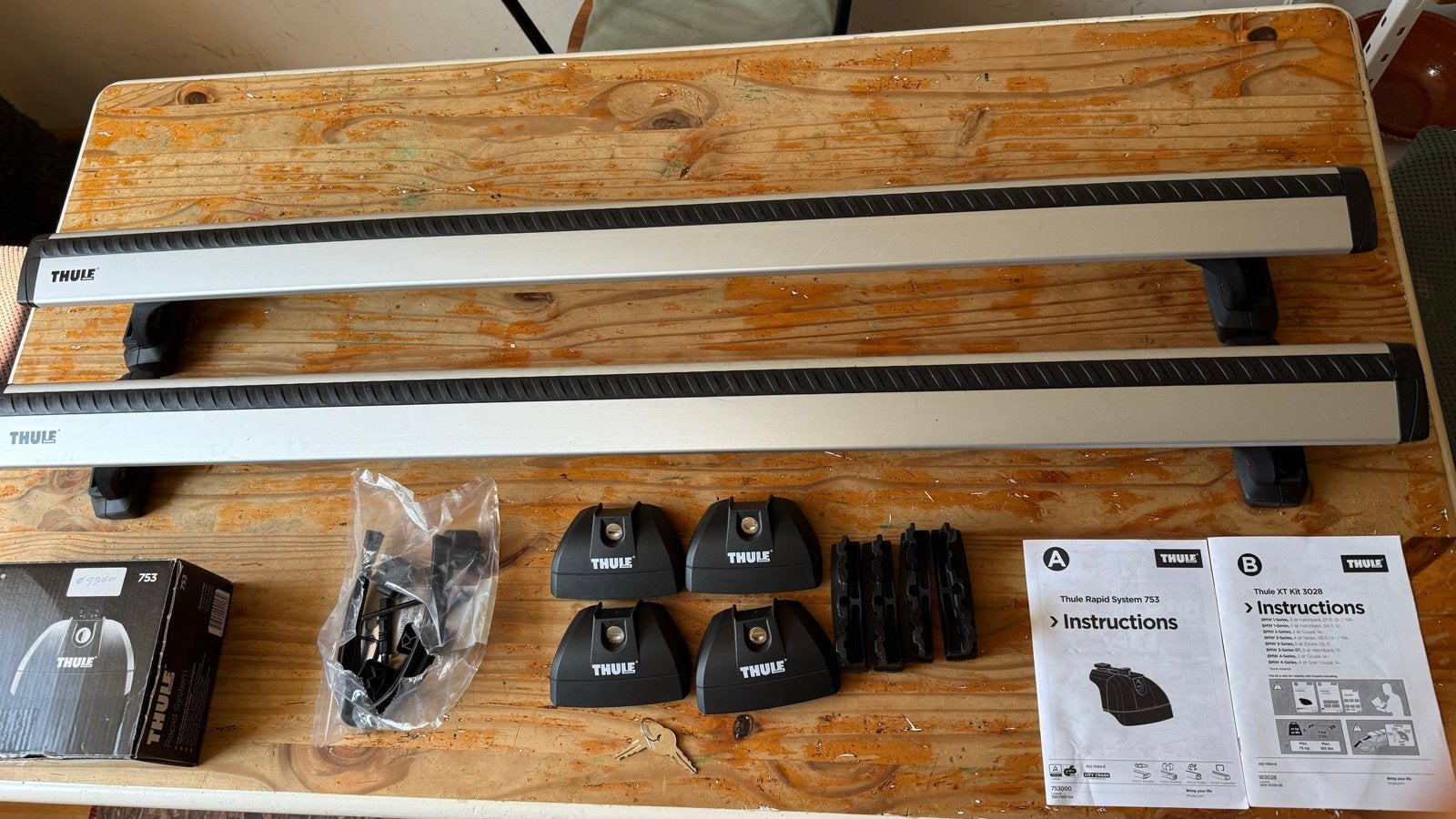 Thule Dakdragerset BMW 1/2/3/4 Serie (Rapid System 753), Auto diversen, Dakdragers, Zo goed als nieuw, Ophalen
