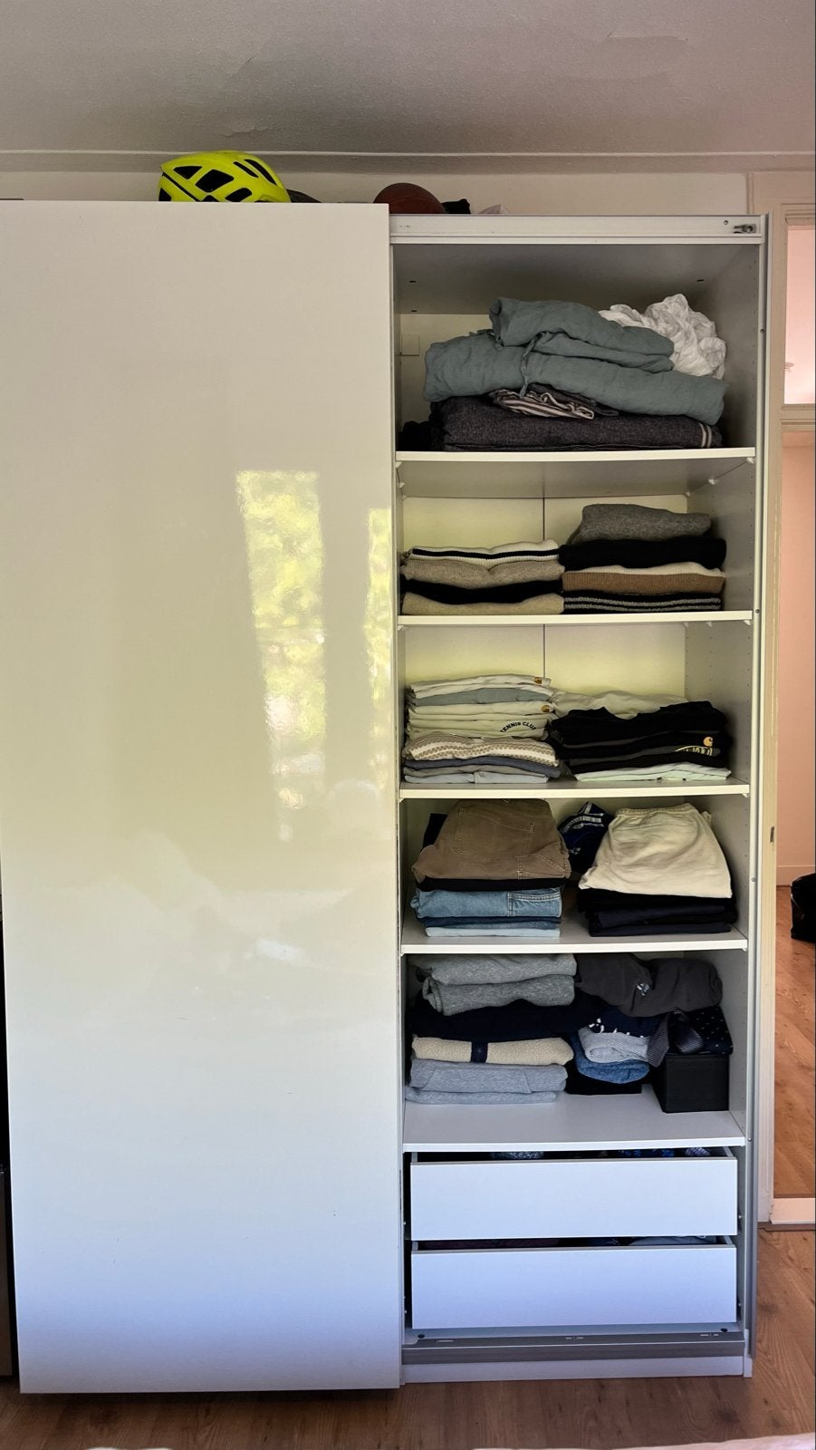 IKEA Pax Kledingkast - Wit Hoogglans - Schuifdeuren, Ophalen, Gebruikt, 100 tot 150 cm, 200 cm of meer