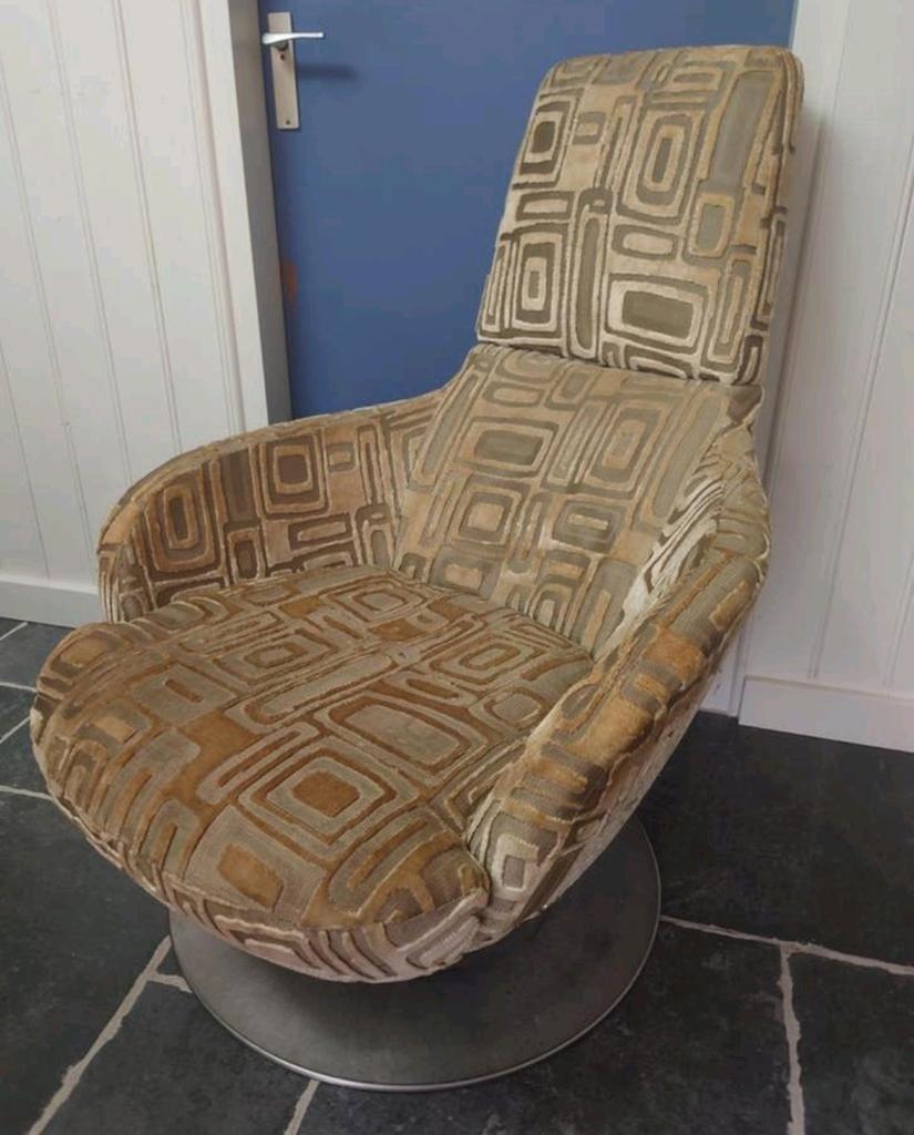 Natuzzi Design Brend, model 2236 "Bond" draaifauteuil, zgan!, Huis en Inrichting, Fauteuils, Zo goed als nieuw, Stof, 50 tot 75 cm