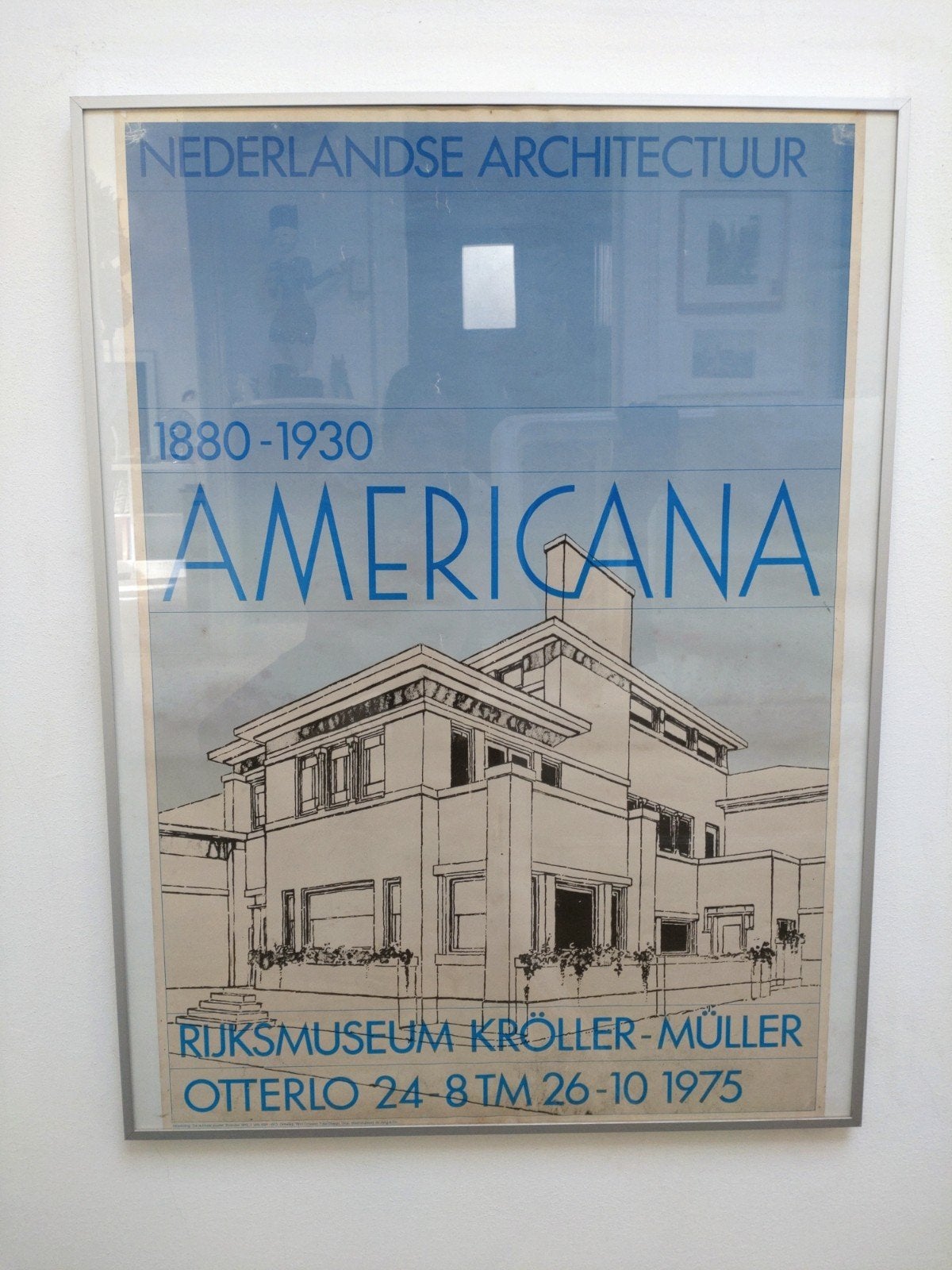 4 architectuur posters, Wim Crouwel - total design 1975, Ophalen, Met lijst, A1 t/m A3, Overige onderwerpen