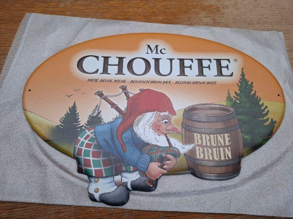 reclamebord McChouffe (originele verpakking), Verzamelen, Biermerken, Ophalen of Verzenden, Nieuw, Reclamebord, Plaat of Schild