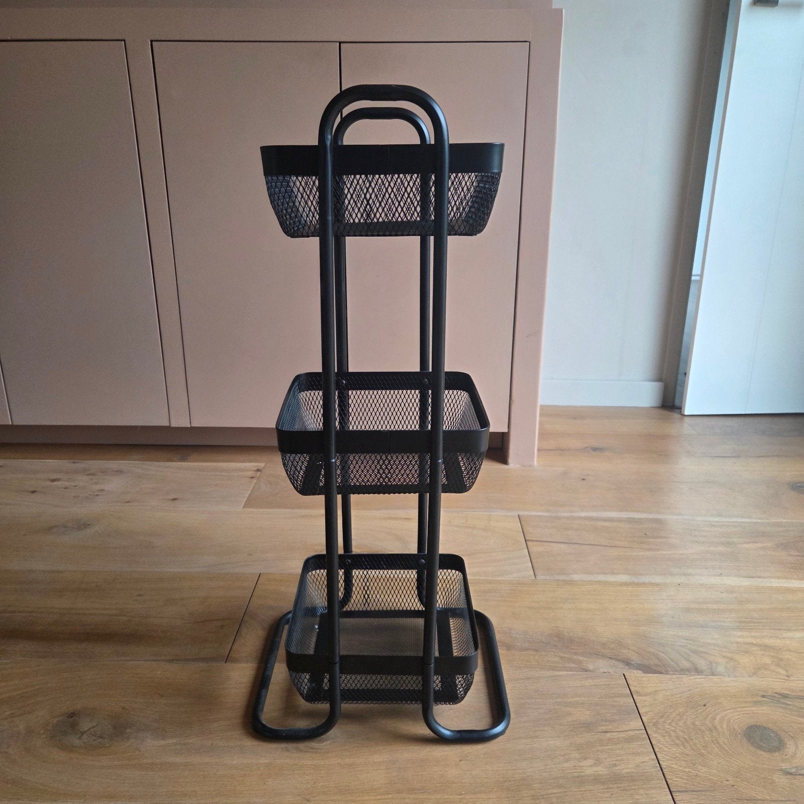 Zwart metalen opbergrek met 3 manden, Ophalen