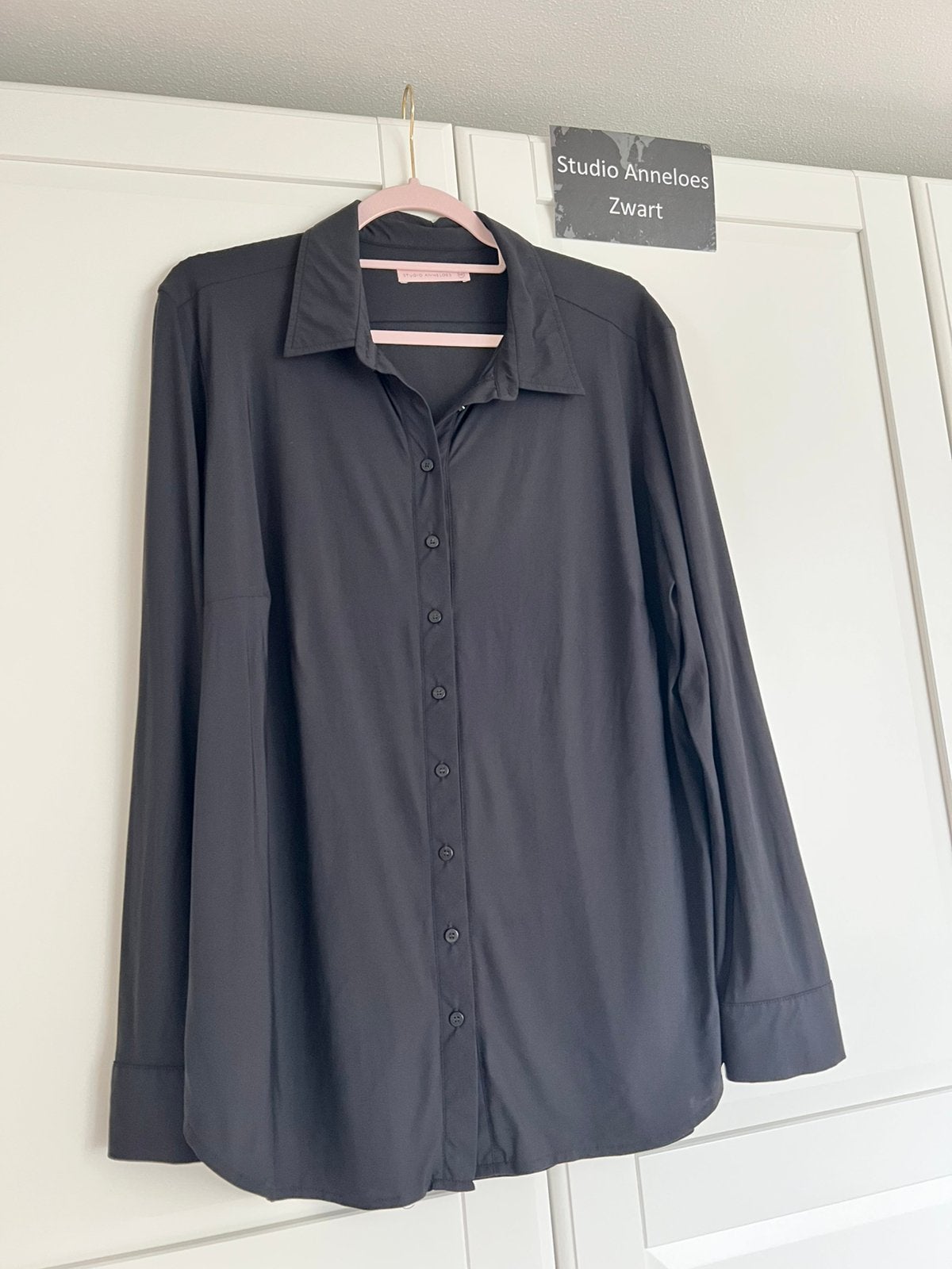 Studio anneloes poppy blouse XXL zwart travelstof, Zwart, Maat 46/48 (XL) of groter, Ophalen of Verzenden, Zo goed als nieuw