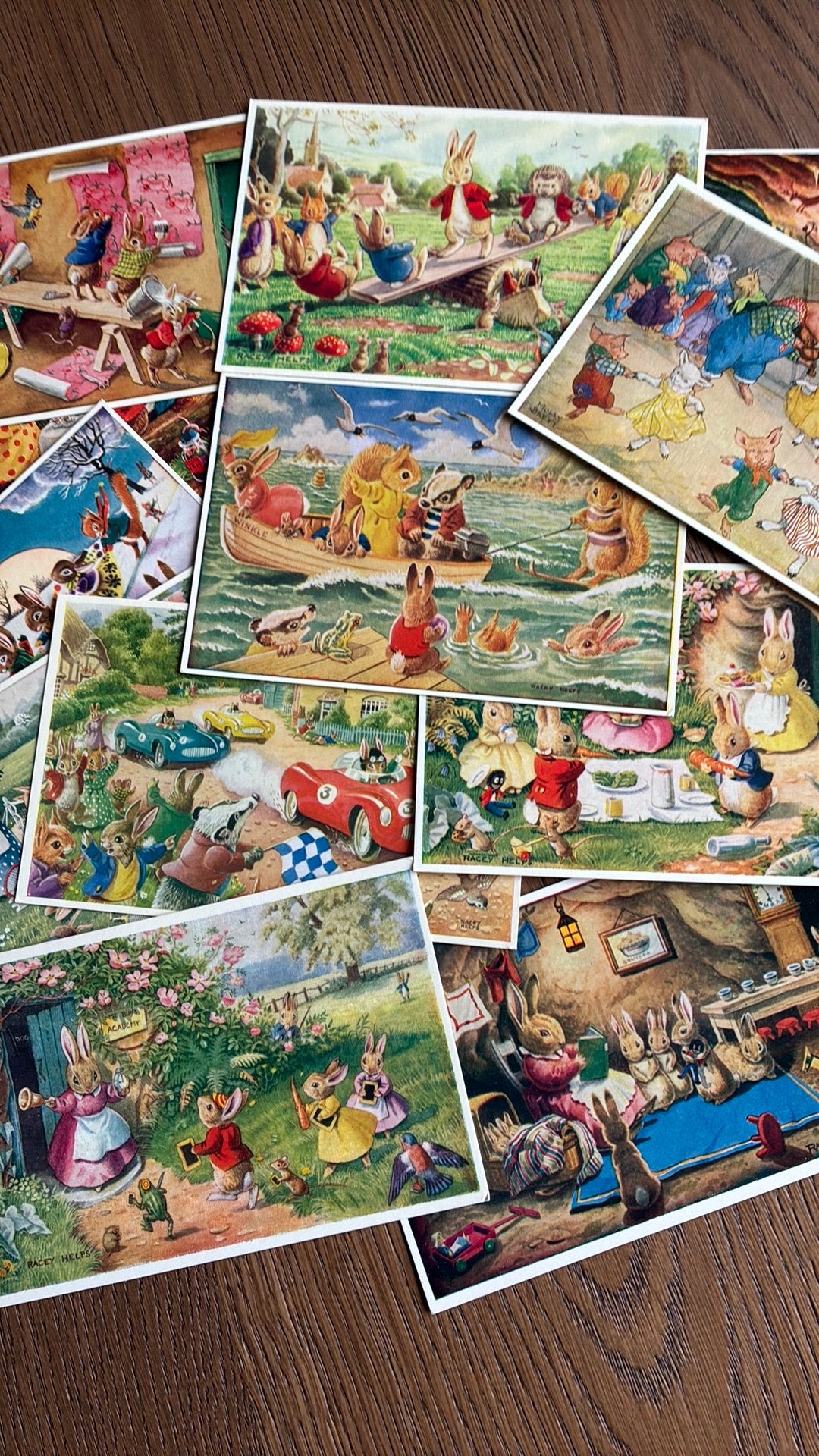 RACEY HELPS. 12 kaarten. DIERENFANTASIE.onbeschreven, Ophalen of Verzenden, 1980 tot heden, Ongelopen