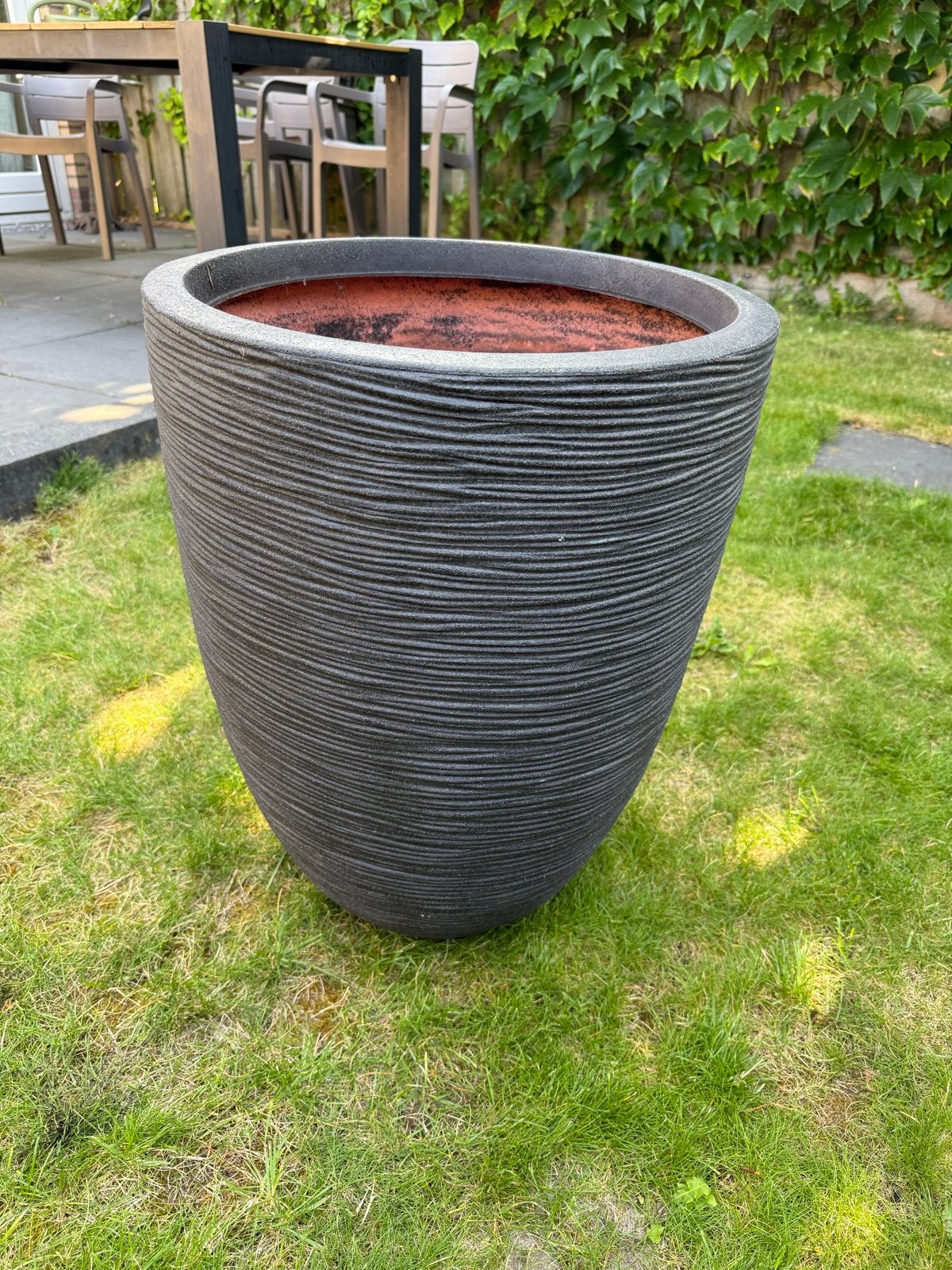 Grote bloempot kunststof - zwart, Tuin en Terras, Ophalen, Kunststof, Balkon, 40 cm of meer