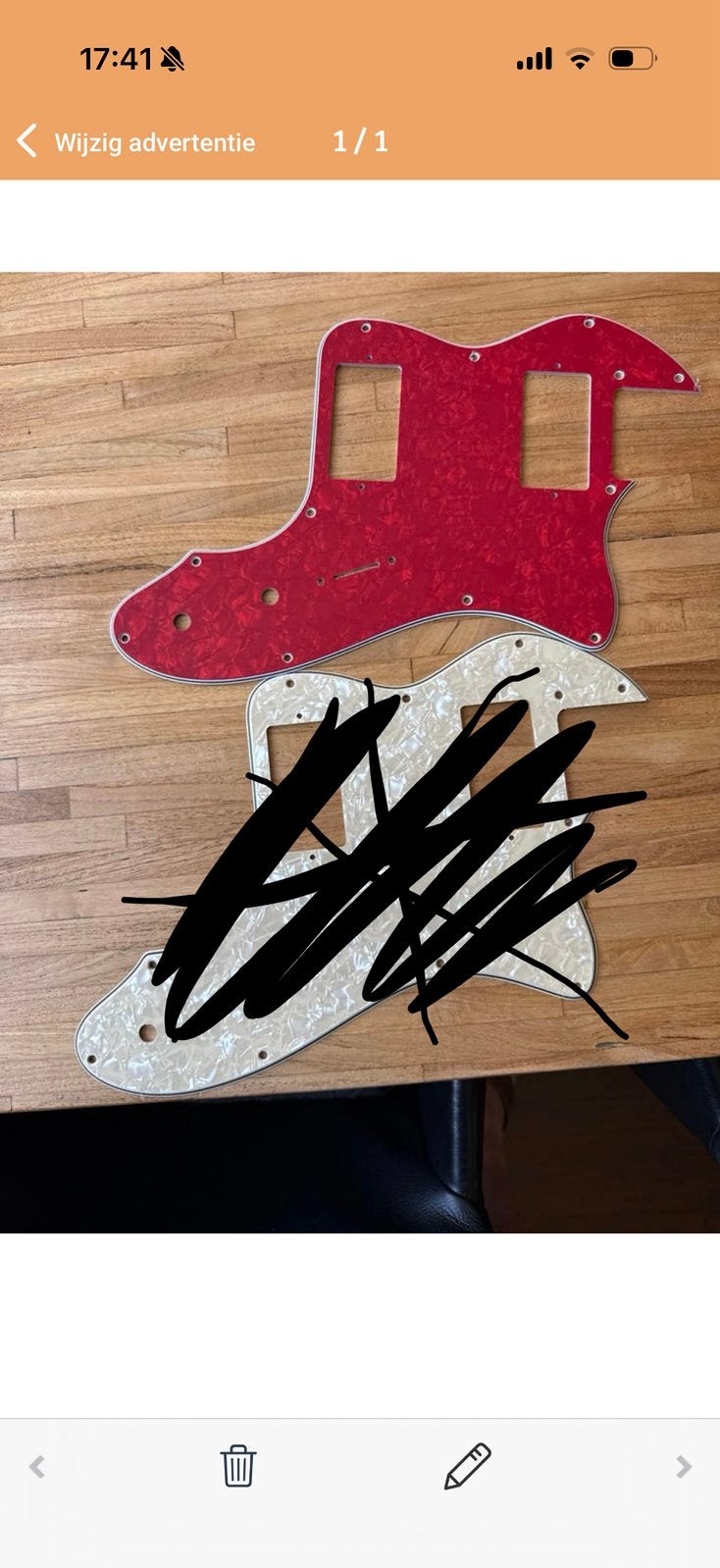 Gitaar slagplaat - rood, Verzenden, Nieuw, Overige typen