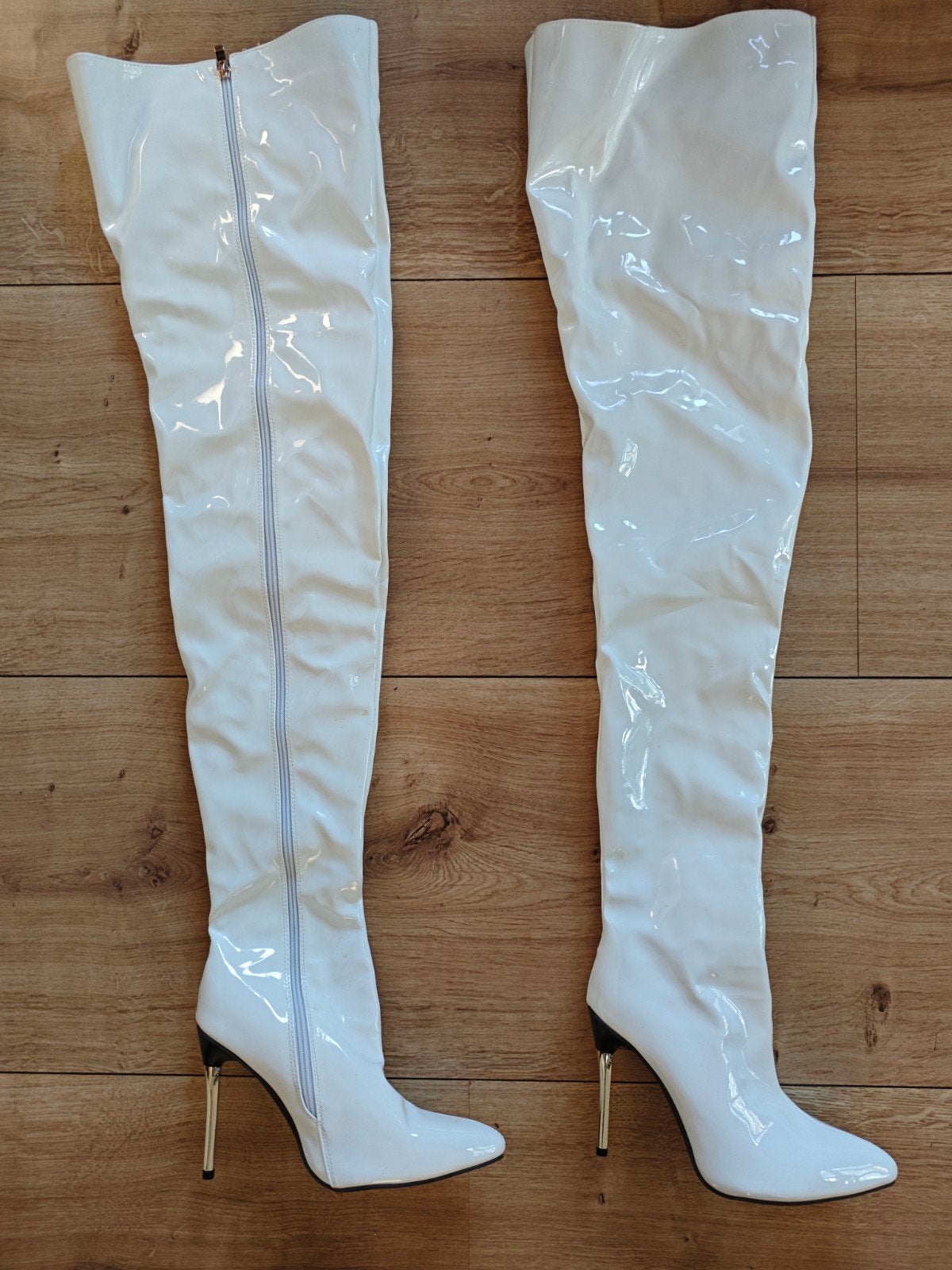 overknee laarzen Mt 41 nieuw met rits, Hoge laarzen, Wit, Nieuw, Ophalen of Verzenden