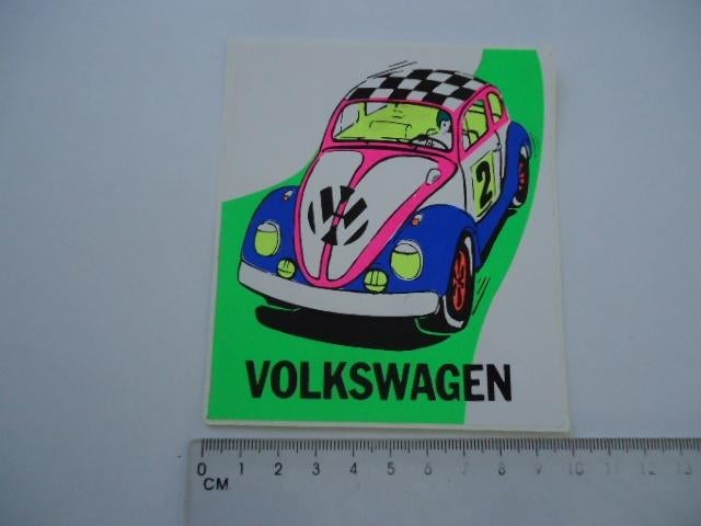 sticker oud VW KEVER Beetle volkswagen pop art race retro, Verzamelen, Stickers, Verzenden, Zo goed als nieuw, Bedrijf of Vereniging