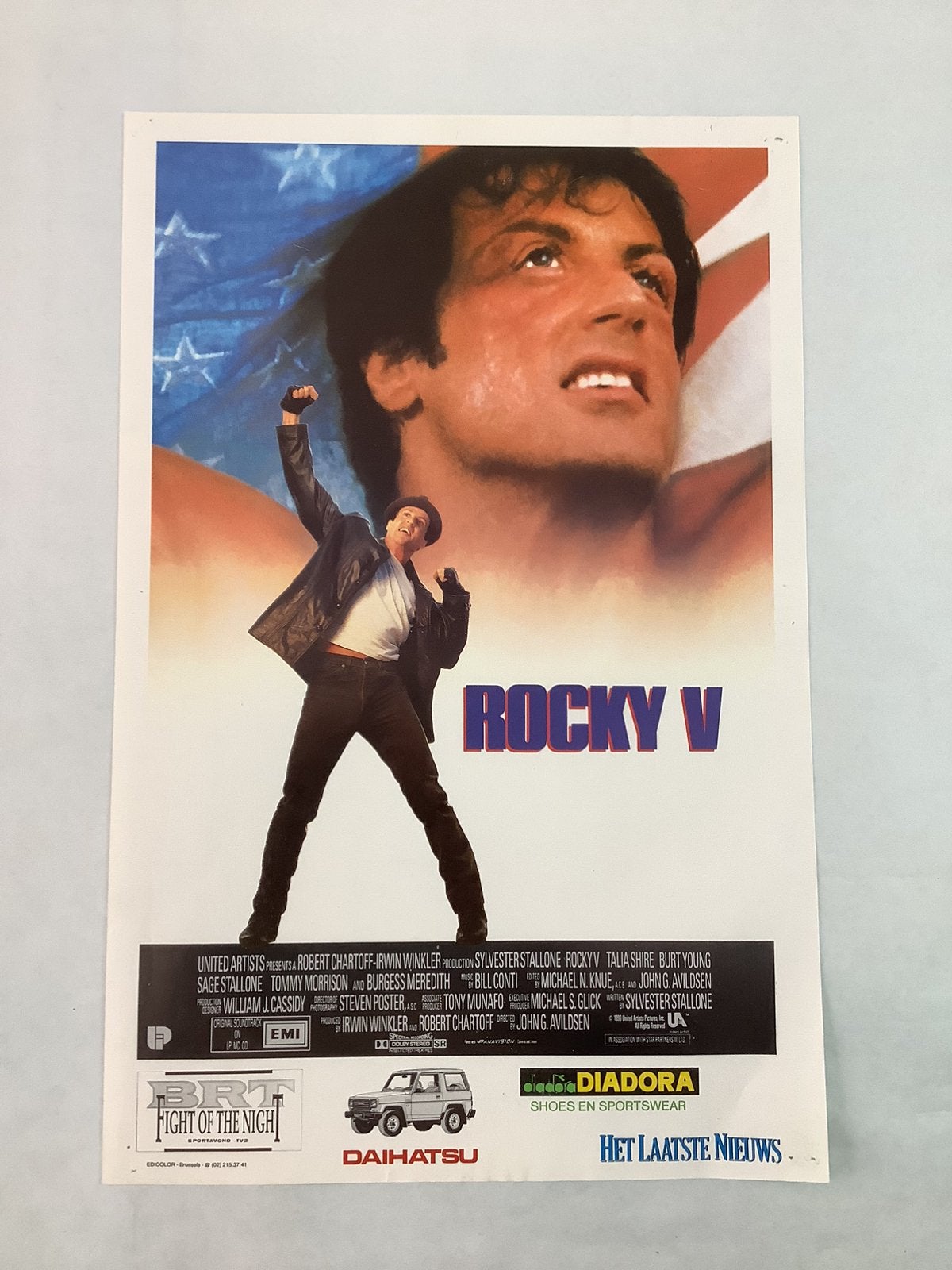 ROCKY  5 filmposter   33-50 cm   Used, Ophalen of Verzenden, Zo goed als nieuw, Deurposter of groter, Film en Tv