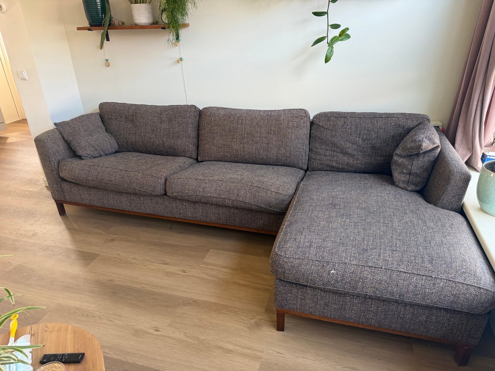 Machalke hoekbank, Ophalen, 250 tot 300 cm, Gebruikt, 100 tot 125 cm