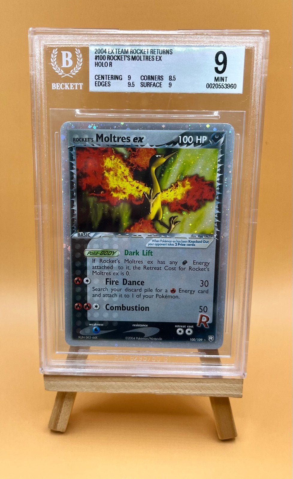Pokemon Rocket’s Moltres Ex | Team Rocket Returns | BGS 9., Ophalen of Verzenden, Zo goed als nieuw