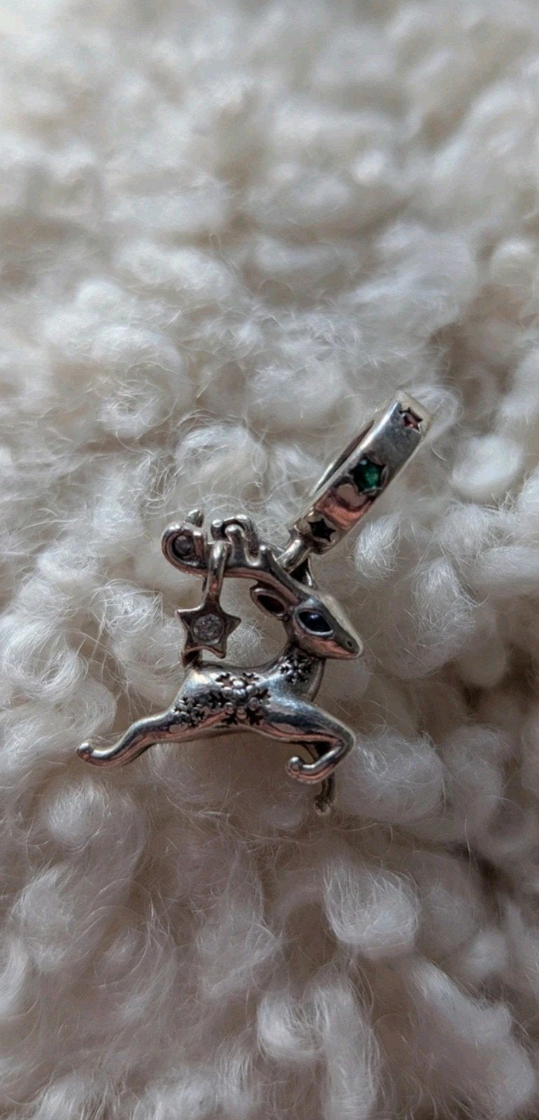 Pandora Bedel - Magisch Kerstrendier Hangende Bedel, Verzenden, Zo goed als nieuw, Zilver, Pandora